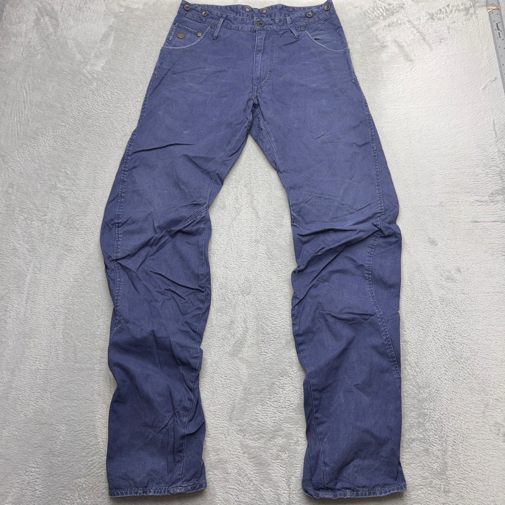 G-Star Raw Elwood Jeans Mens 31 Blue GS01 3D Tapered Moto Canvas Workwear
